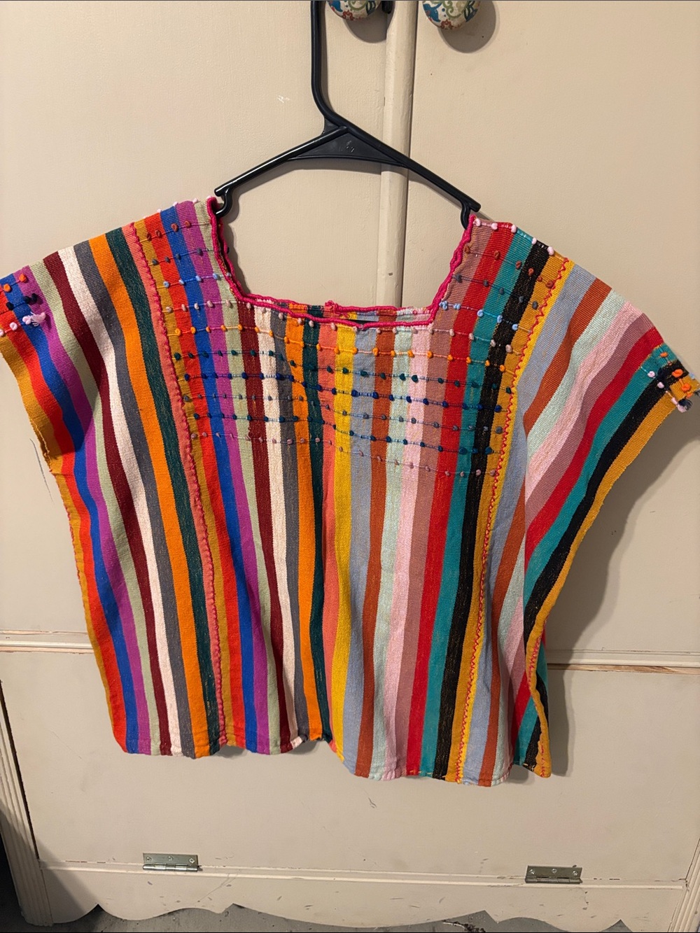 Hand-sewn Colorful Striped Women's Top - Vibrant Multicolor